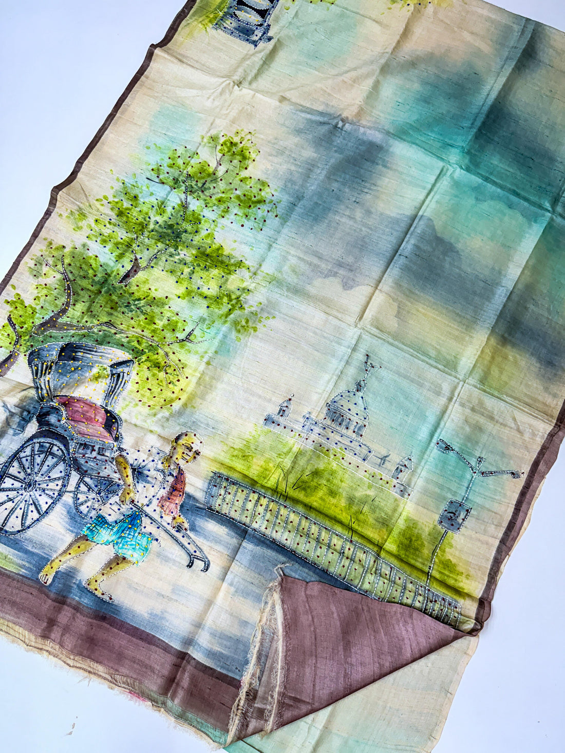 Premium handloom tussar  with vegetable colors dien