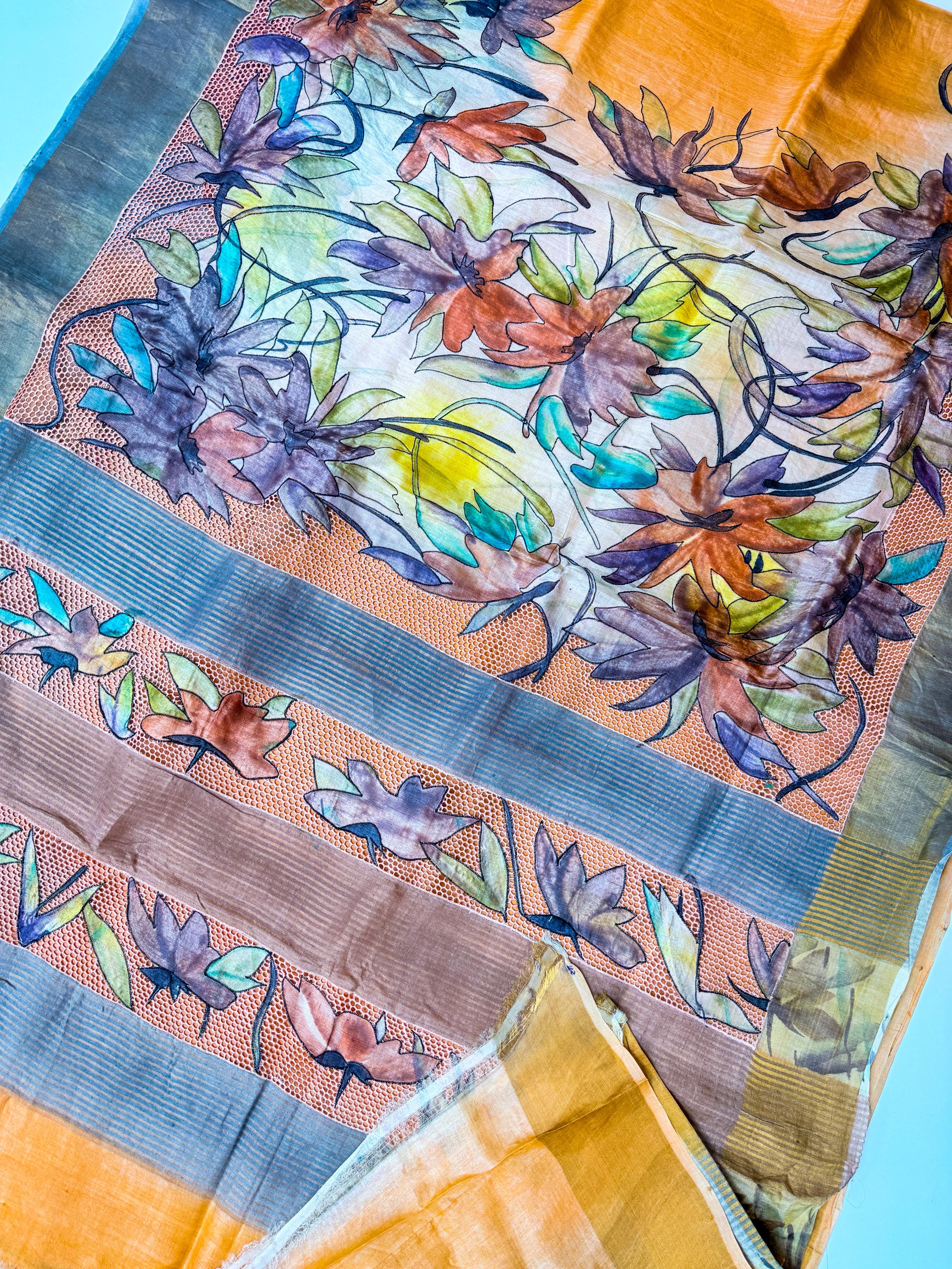 Premium handloom tussar  with vegetable colors dien