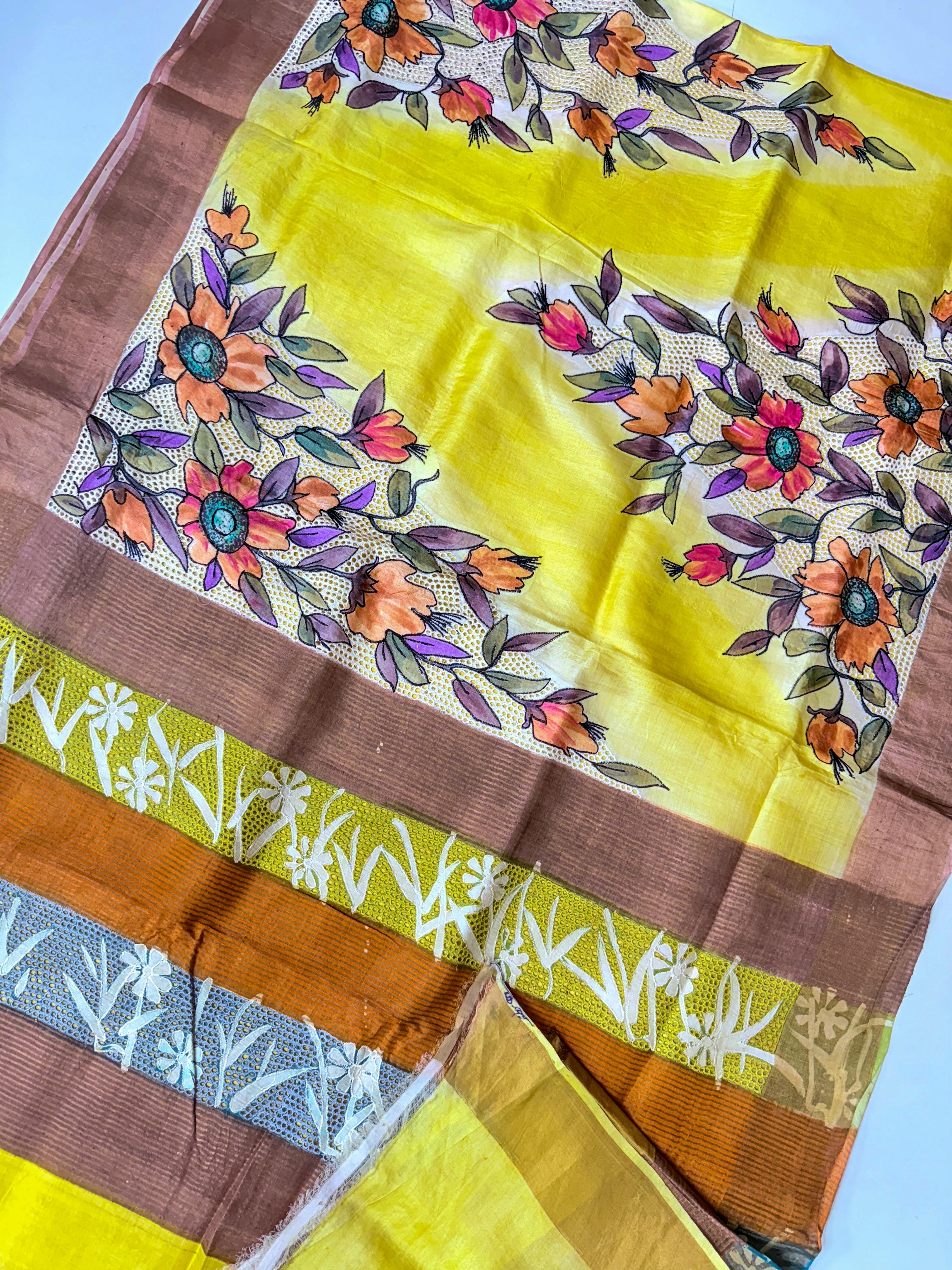 Premium handloom tussar  with vegetable colors dien