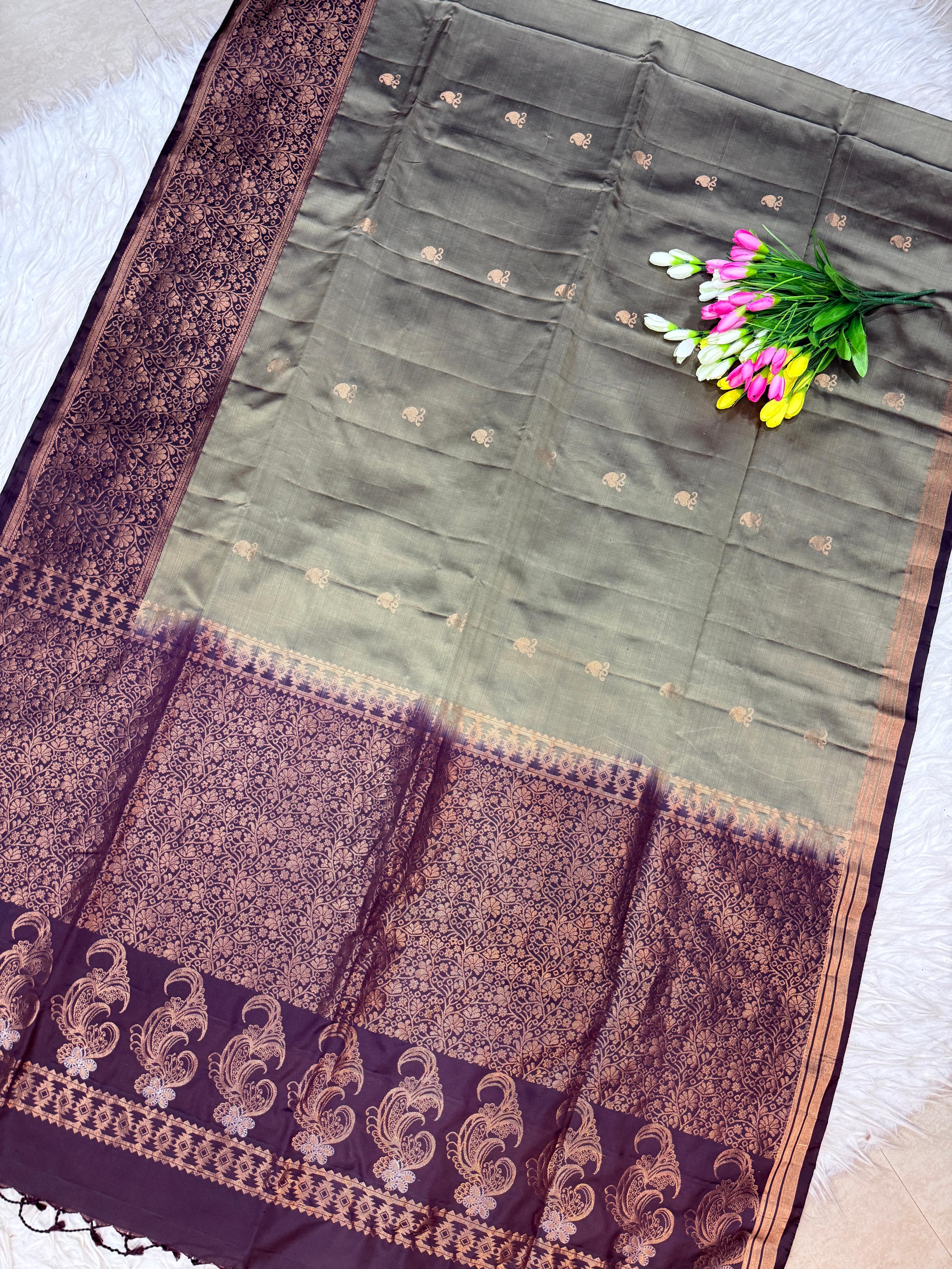 pure soft silk with kanchi border