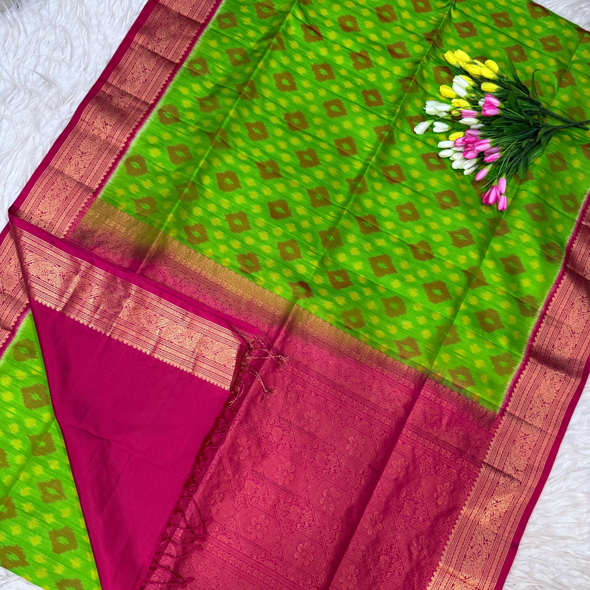 pure soft silk with kanchi border