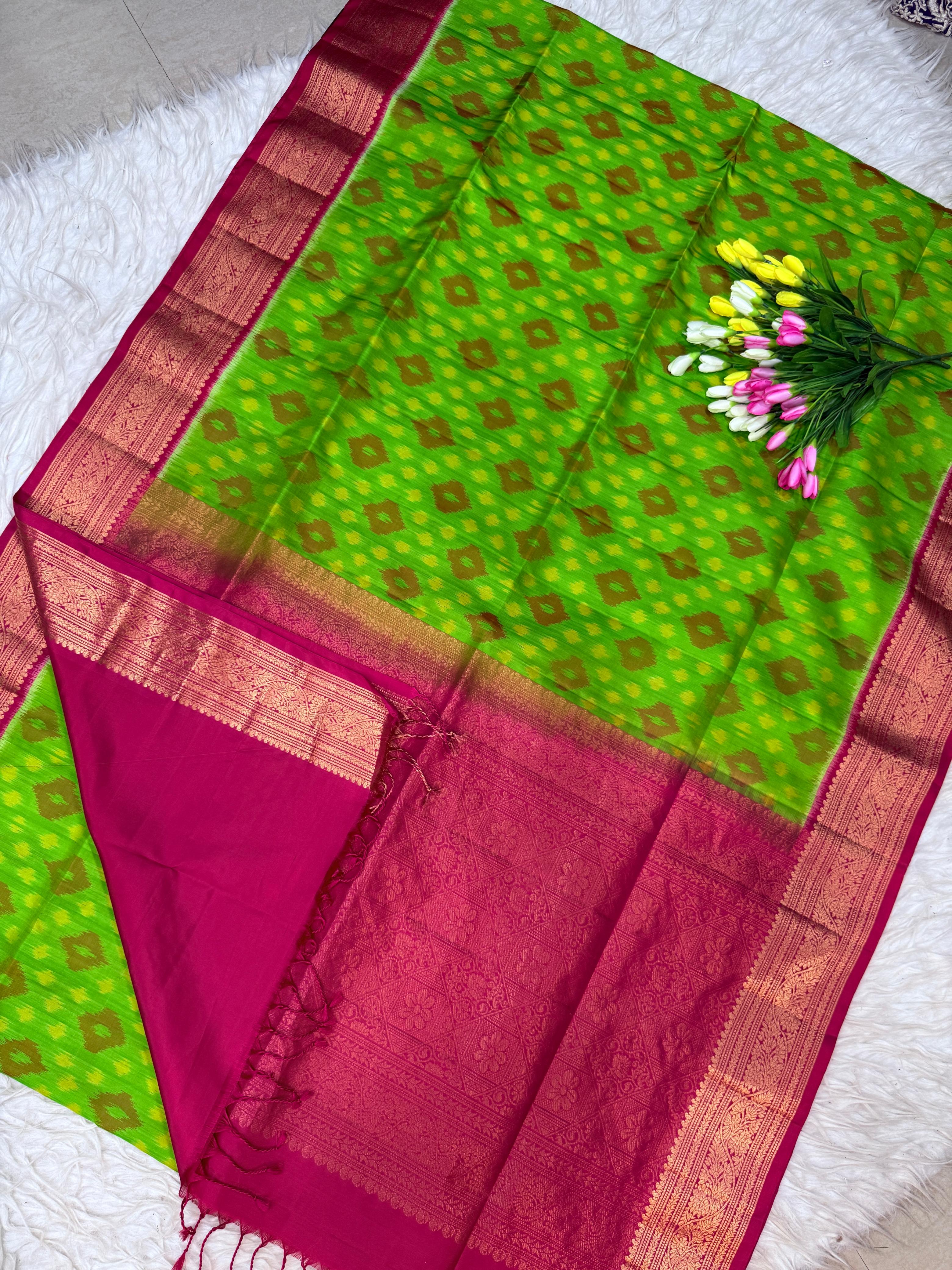 pure soft silk with kanchi border