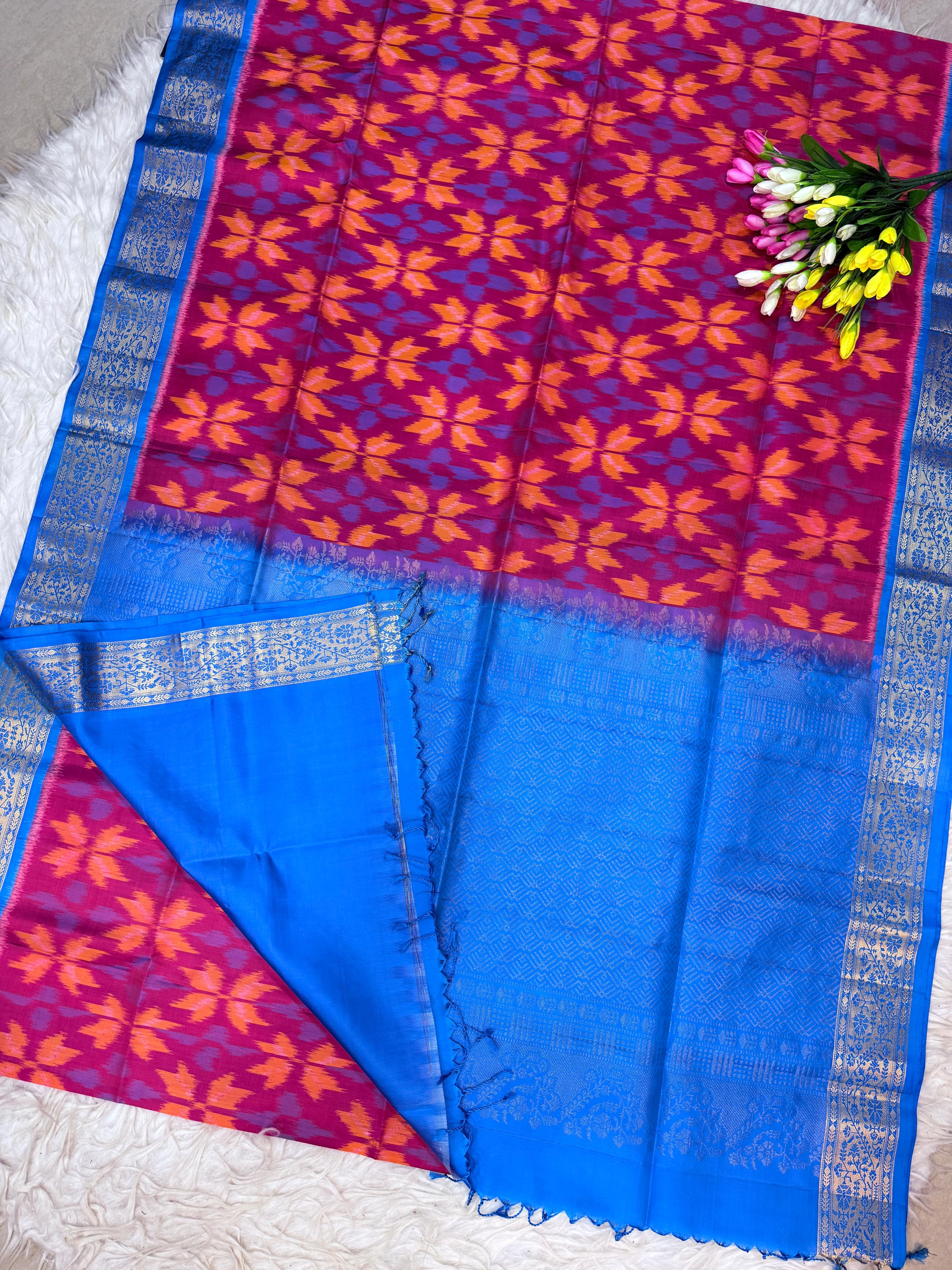 pure soft silk with kanchi border