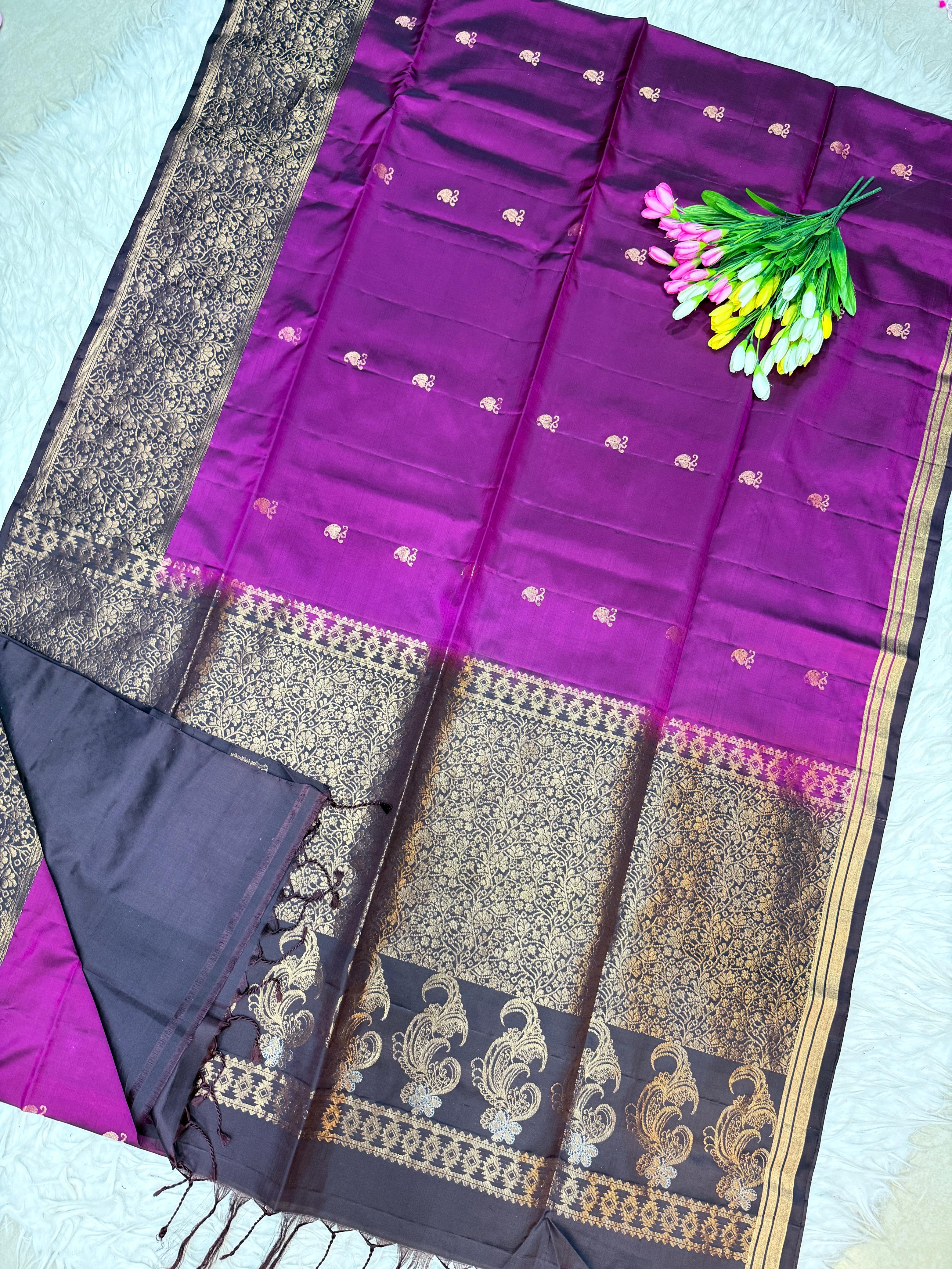 pure soft silk with kanchi border