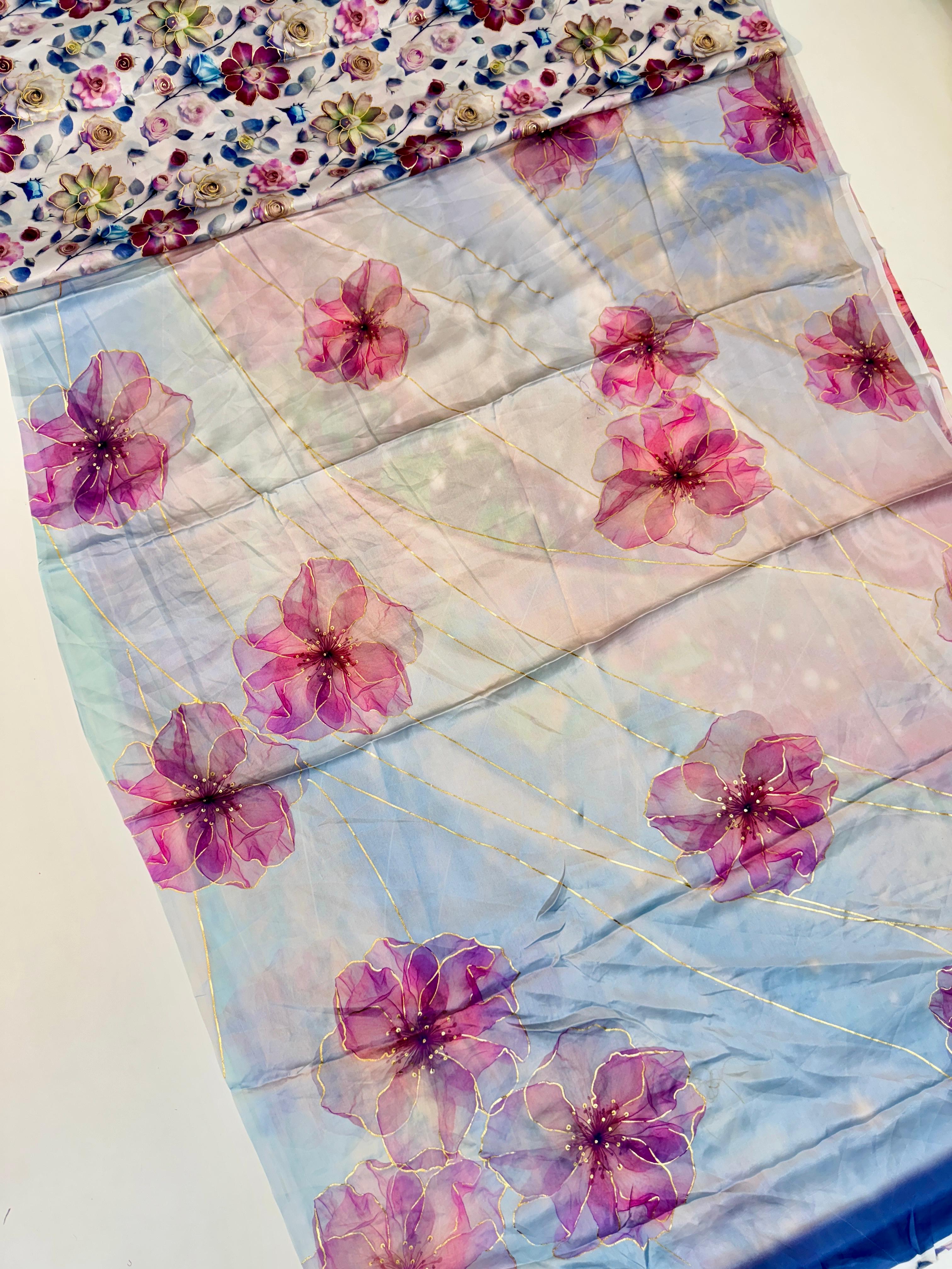 Micro Gold Printed Sarees