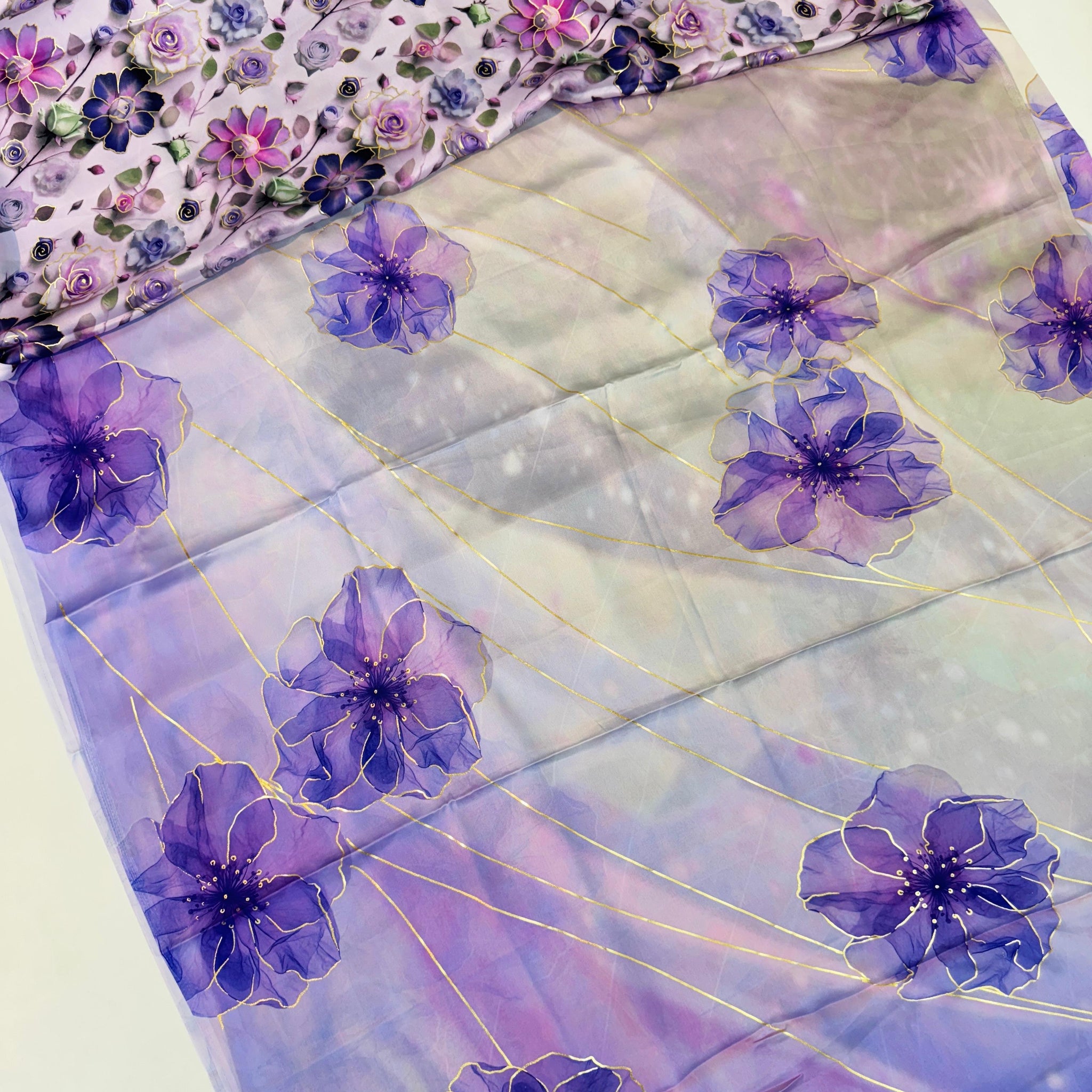 Micro Gold Printed Sarees
