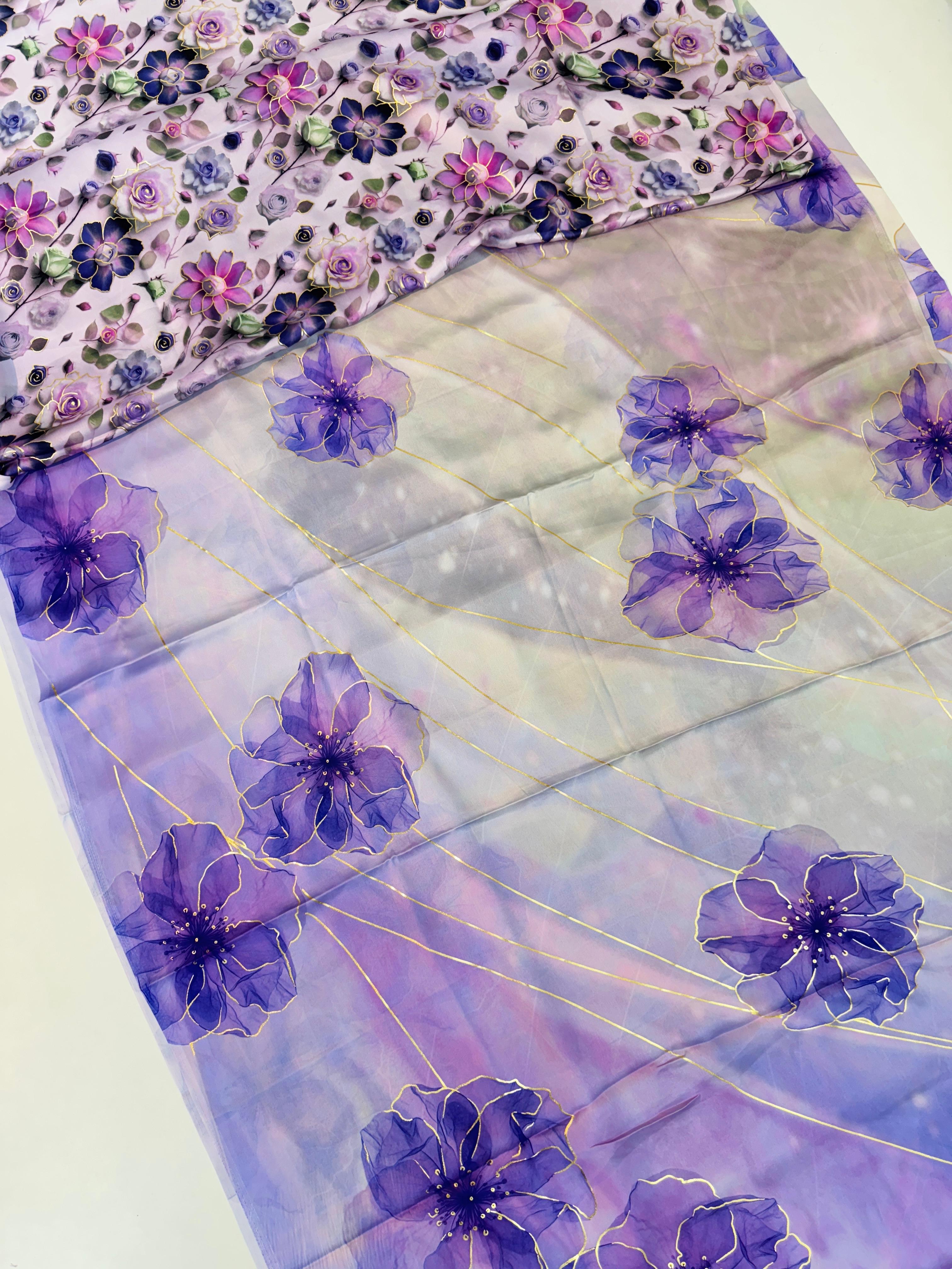 Micro Gold Printed Sarees