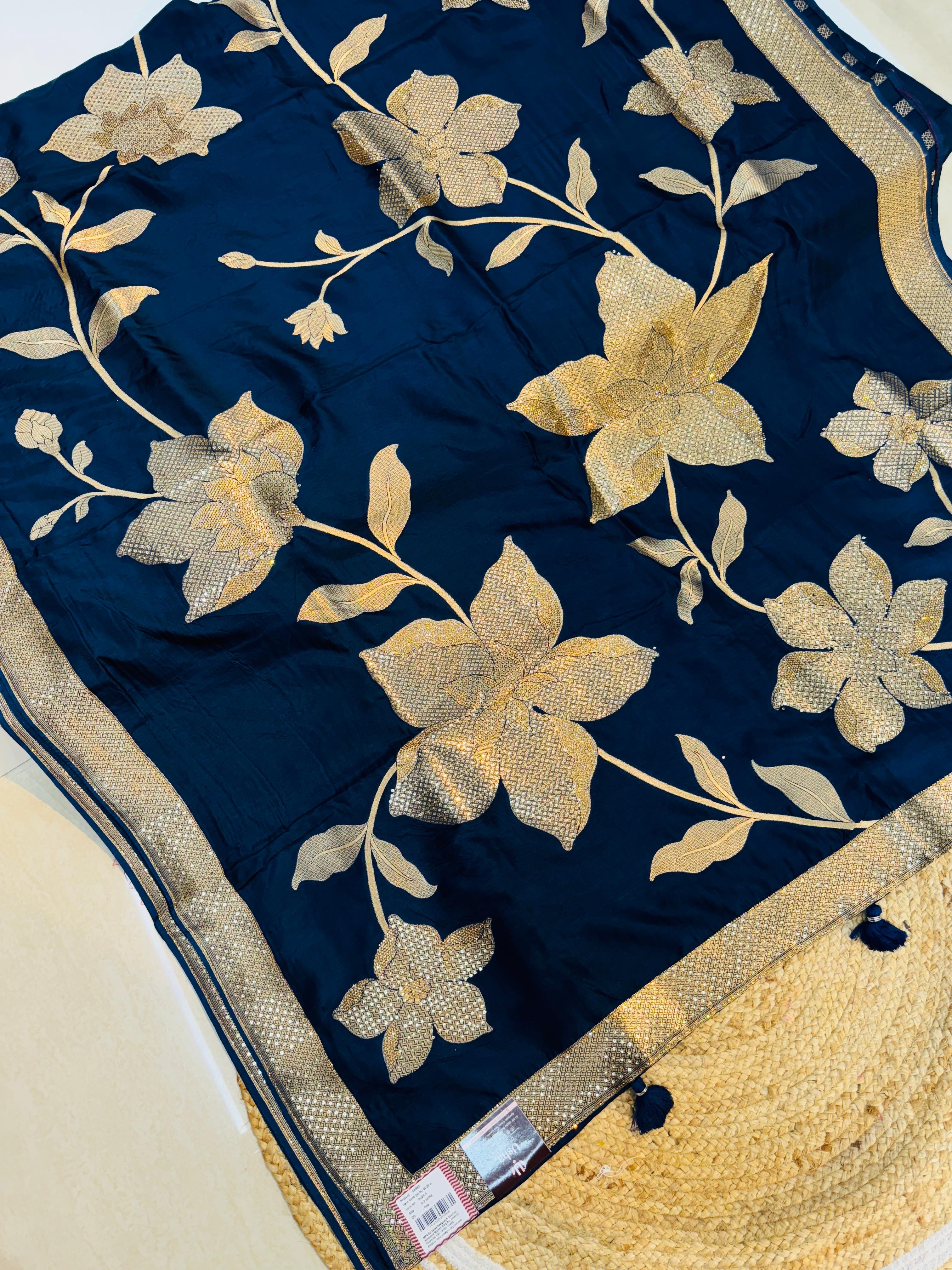 Raw Mango With Pure Saroski Work Saree