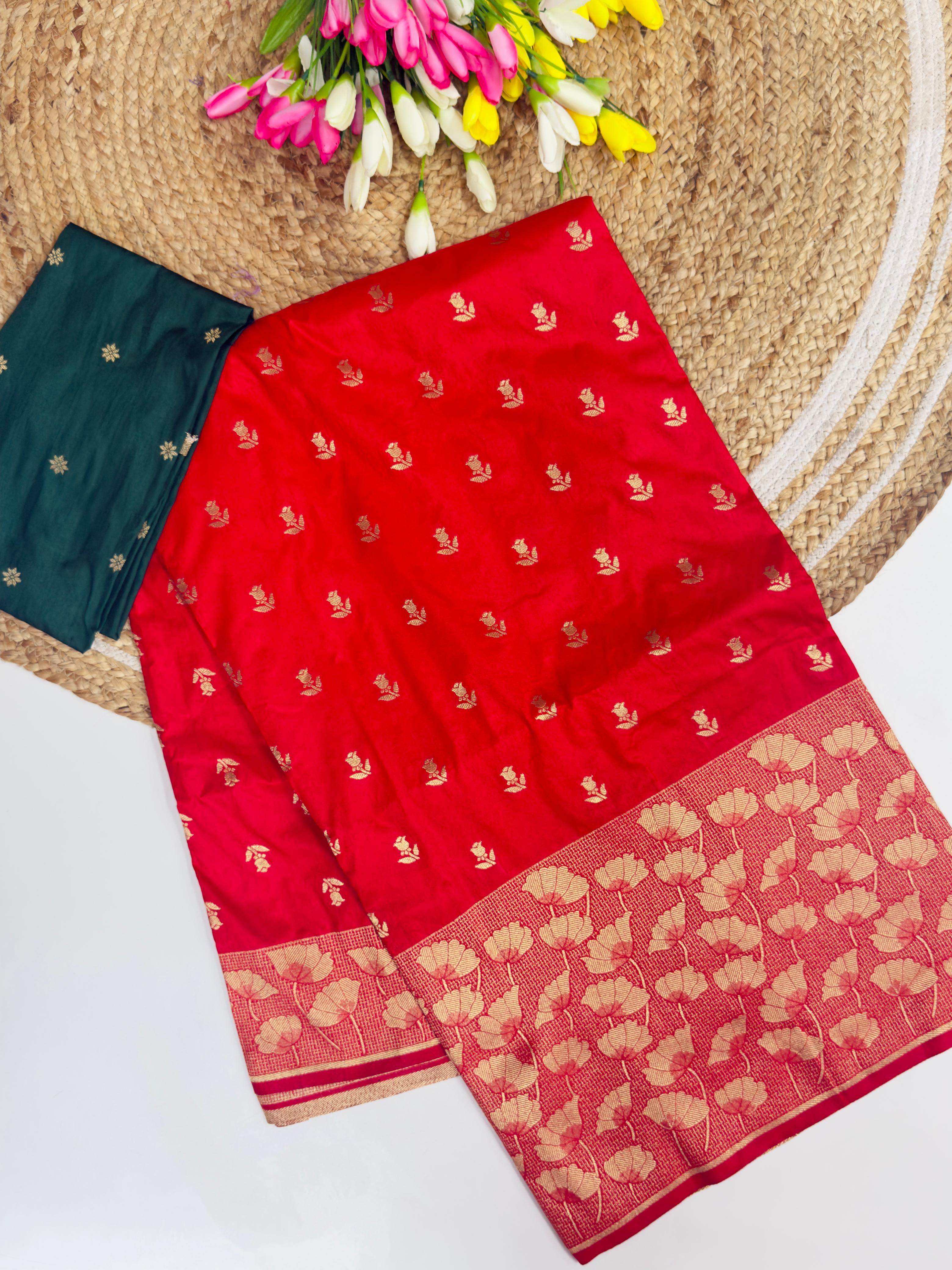 Pure Poonam With Banarasi Weaving Saree