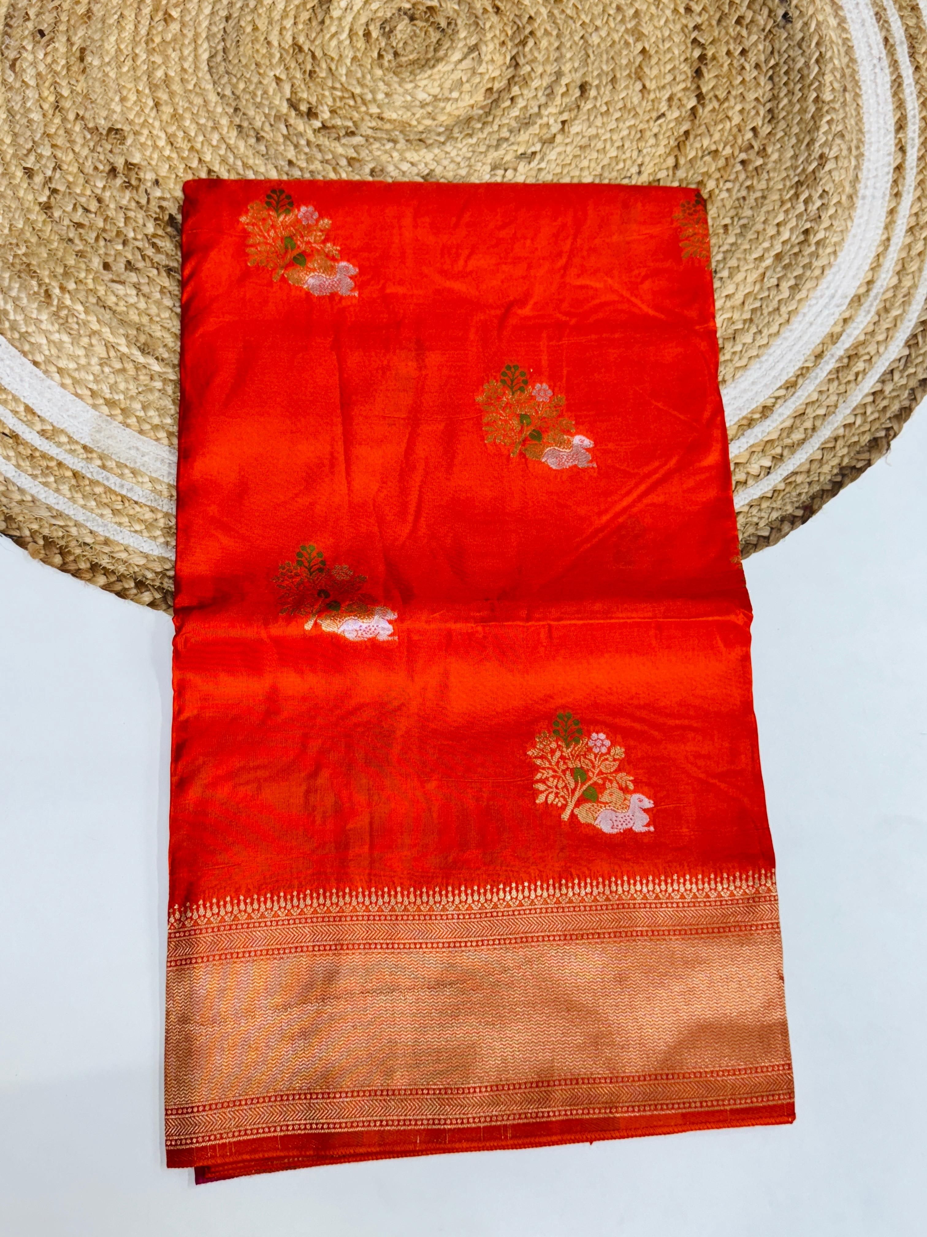 Georgette Tusser Banarasi Weaving Sarees