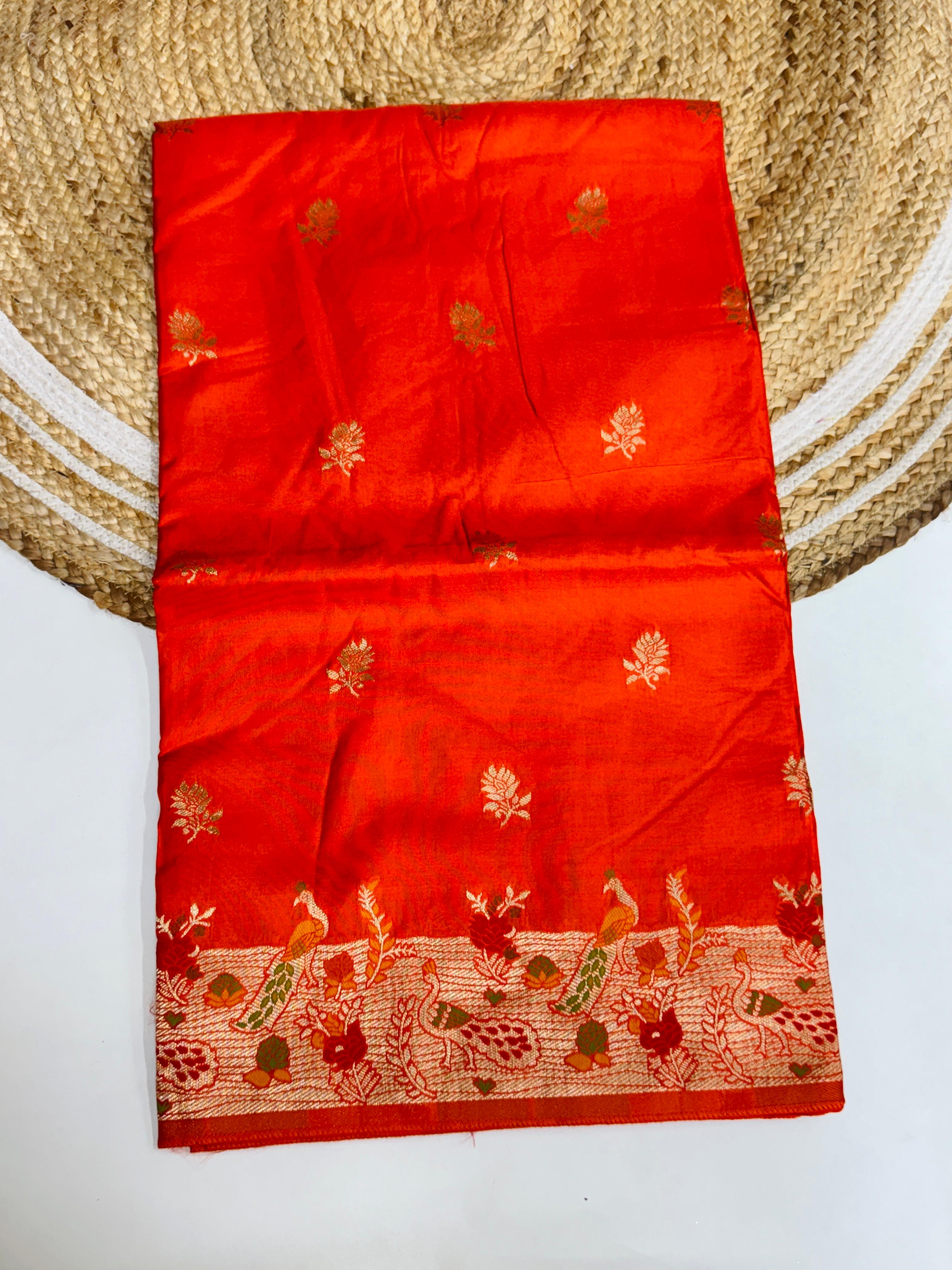 Georgette Tusser Banarasi Weaving Sarees